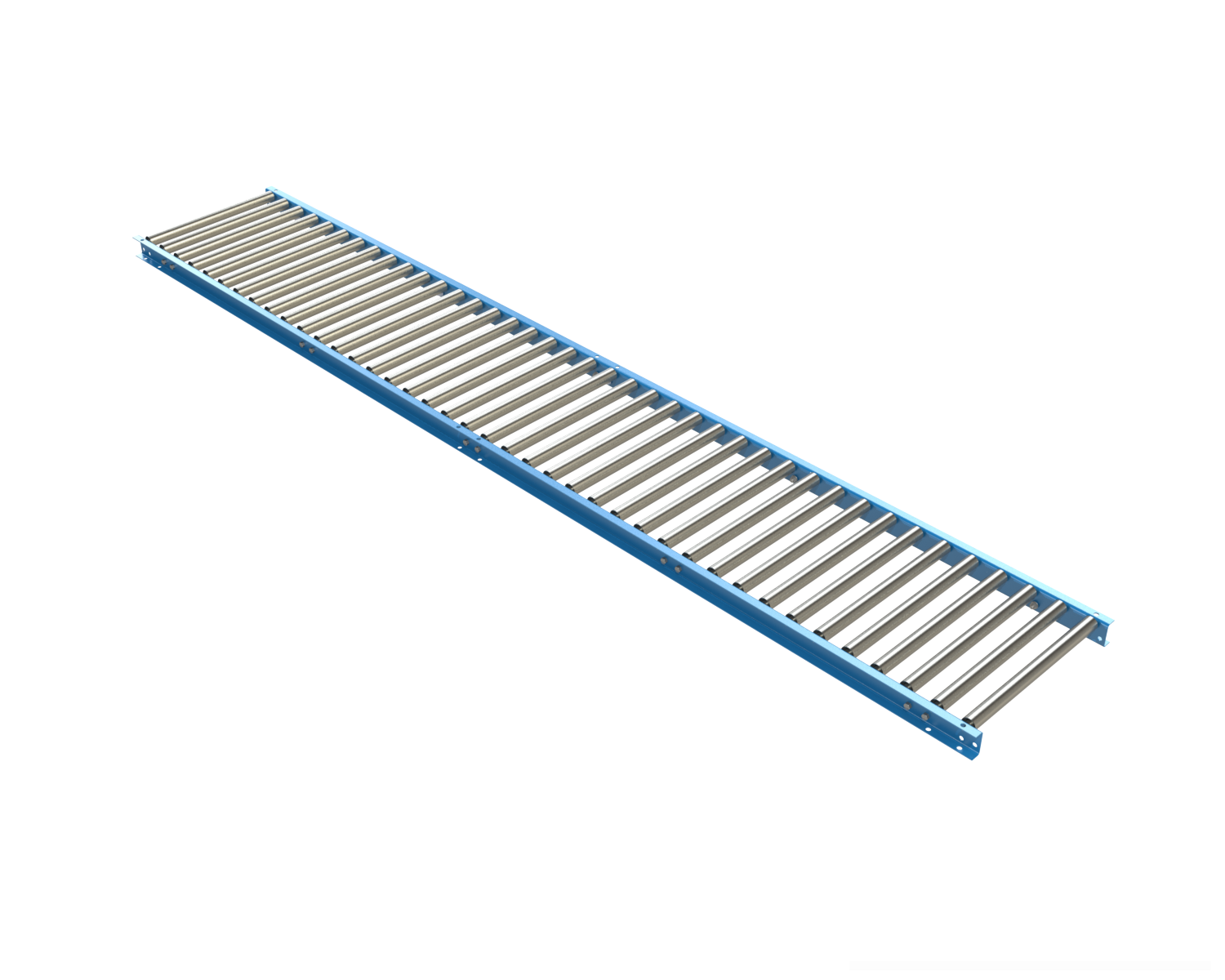 1-3/8 in. Dia. gravity roller conveyor is used to carry lightweight packages. This light duty conveyor easily flows product with minimal slope, and is useful when portability is required.