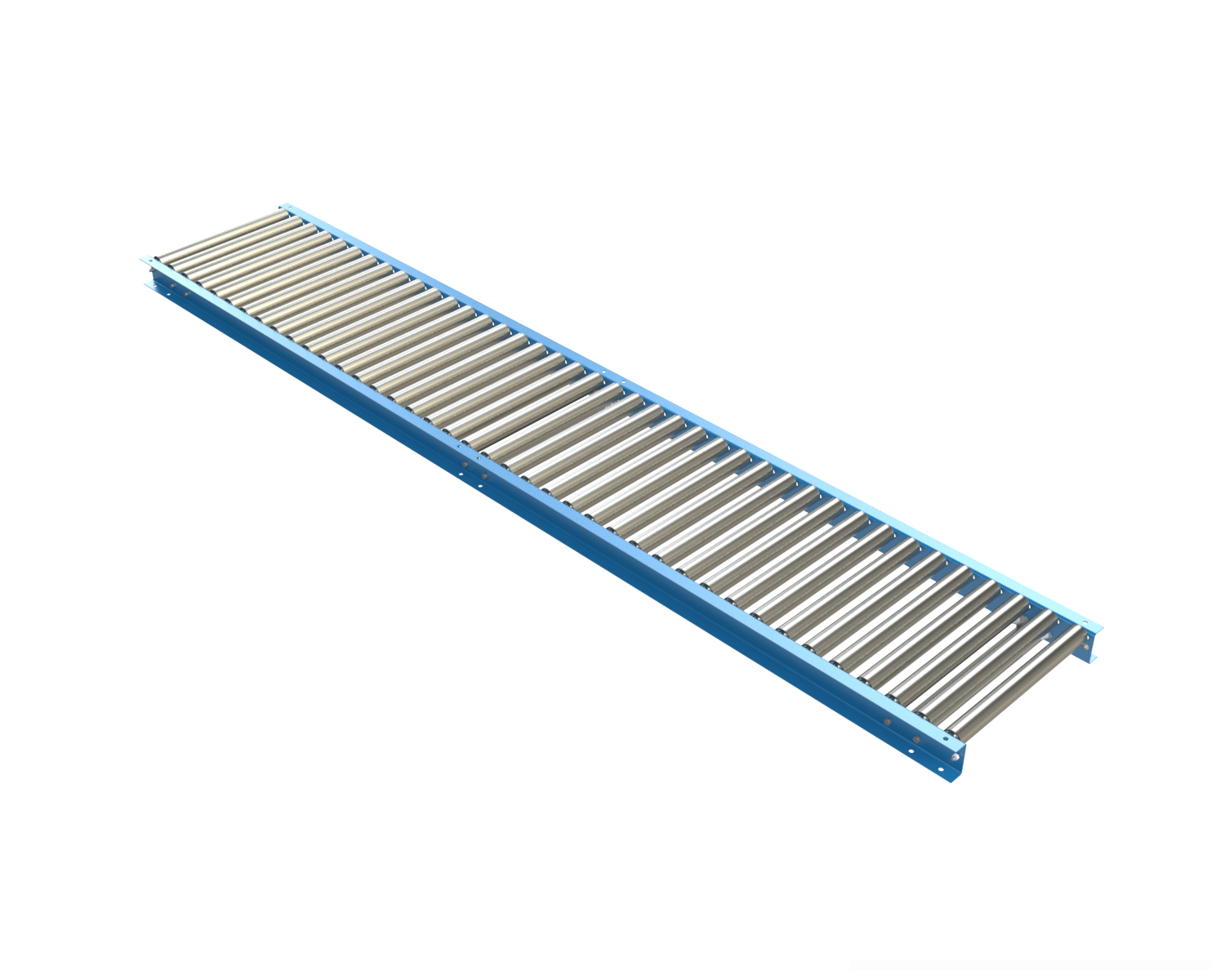 1.9" Diameter 9 ga. Gravity Roller Conveyors are ideal for applications that require an economical, non-powered means for conveying material. The 1909 roller in this conveyor has a heavier wall thickness and is suitable for moderately heavier applications than it's 1912 cousin.