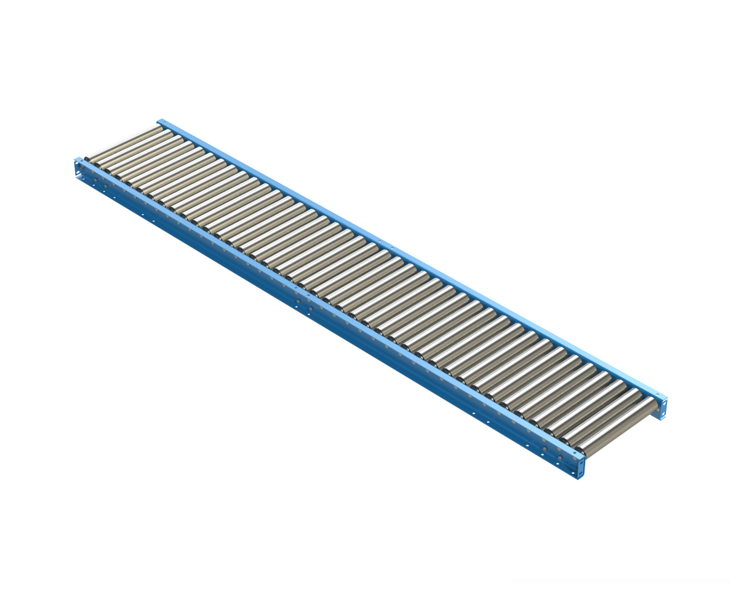 2.5" Diameter 11 ga. Gravity Roller Conveyors are ideal for applications that require an economical, non-powered means for conveying material. This heavy duty conveyor is used for handling full pallets, drums, and containers.