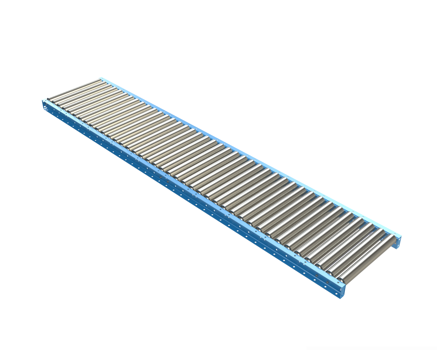 2.5" O.D. x 14 ga. Gravity Roller Conveyors are ideal for applications that require an economical, non-powered means for conveying material. This conveyor is used for handling medium weight pallets, drums, and containers.