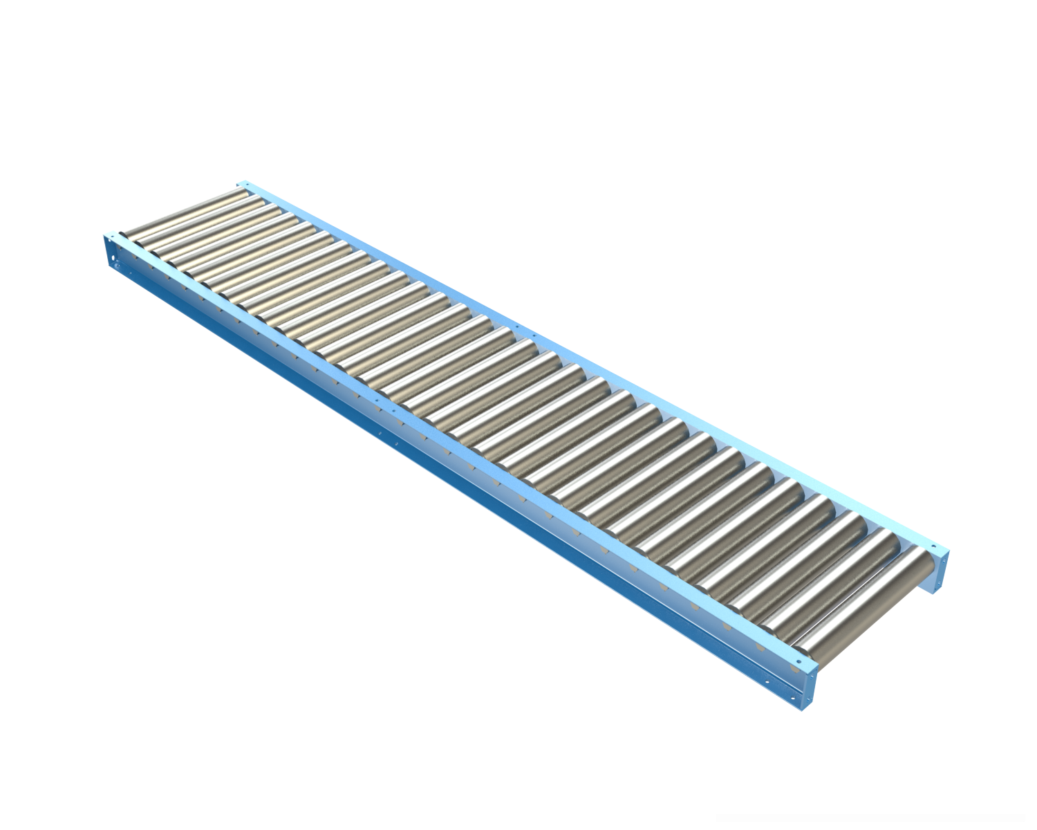 3.5" Diameter, .300 Wall Gravity Roller Conveyors are ideal for applications that require an economical, non-powered means for conveying material. This heavy duty conveyor is used for handling full pallets, drums, and containers. The 3-1/2" o.d. x .300 wall, high capacity rollers, and standard structural channel frames, are suitable for heavy loads, and the most abusive industrial applications around.