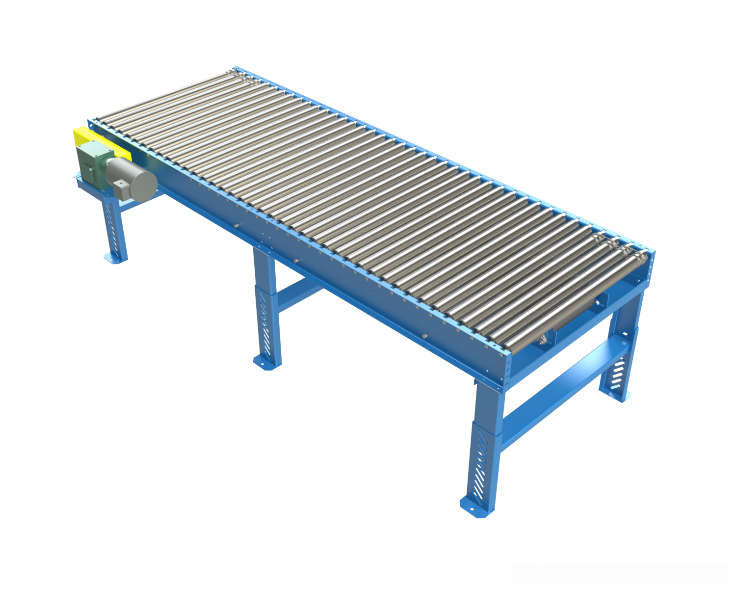 Model BDLR26 is a heavy duty, minimum pressure accumulation conveyor which provides an effective means of accumulating heavier products with minimal back pressure. This conveyor offers the same features of our BDLR25, with the added benefit of rugged, heavy wall rollers.