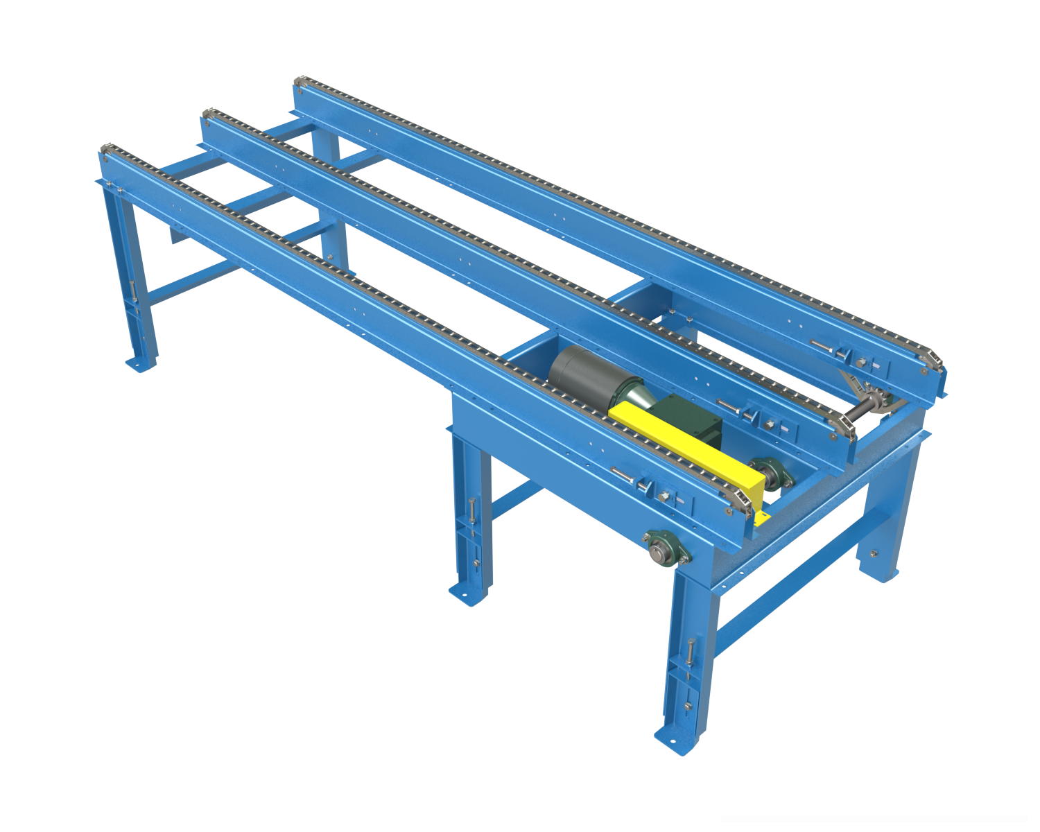 Model MSCCH is a heavy duty version of the multi-strand chain conveyor, still considered a drag chain conveyor however incorporates C80 roller chain and 4 gage welded chain strand construction for extreme applications.