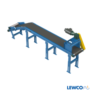 Belt Conveyor with End Drive above the Belt with adjustable nose over ...