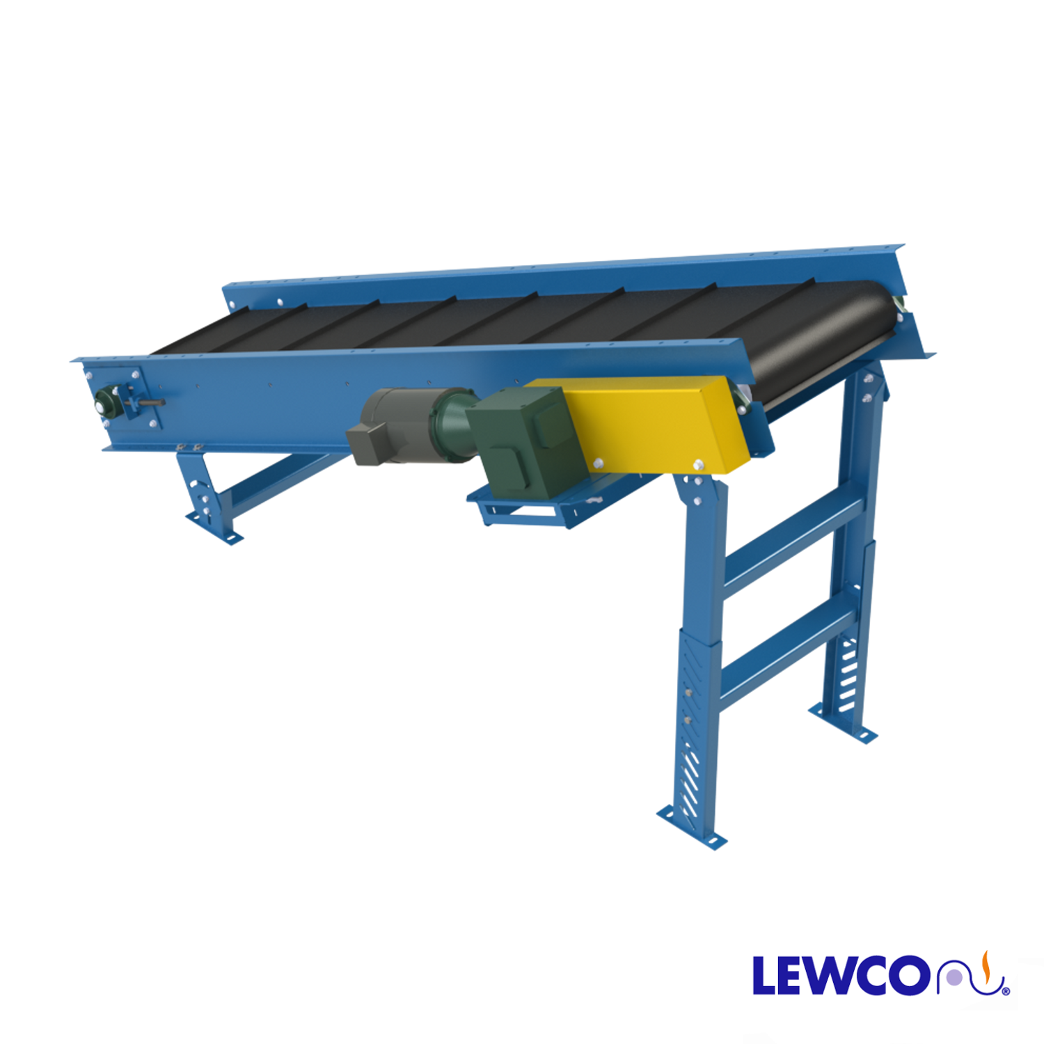 Belt Conveyor with 1/2 Inch High Cleats on 12 Inch Centers – Lewco ...