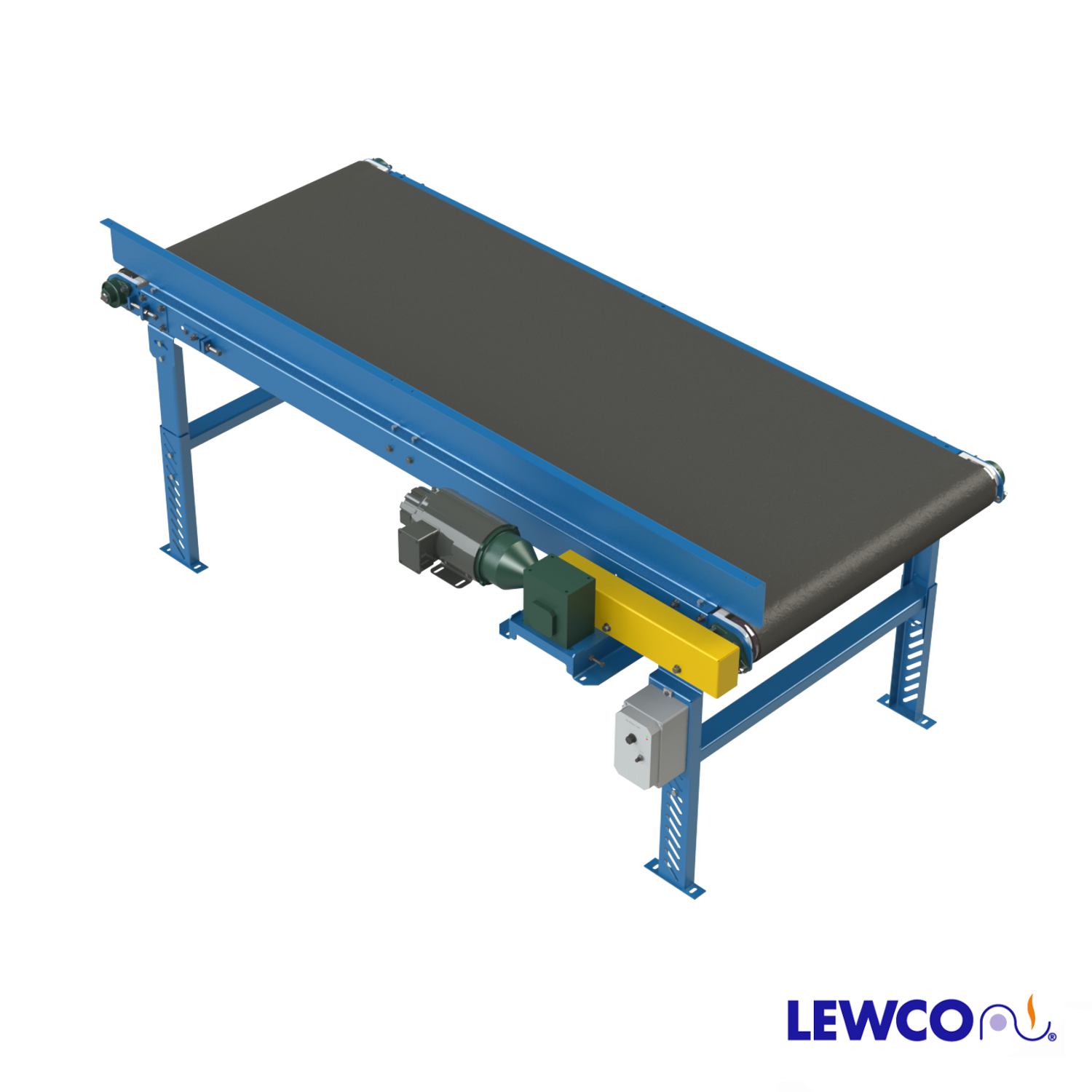 Belt Conveyor with 6 Inch High Guard Rail on One Side with VFD Drive ...