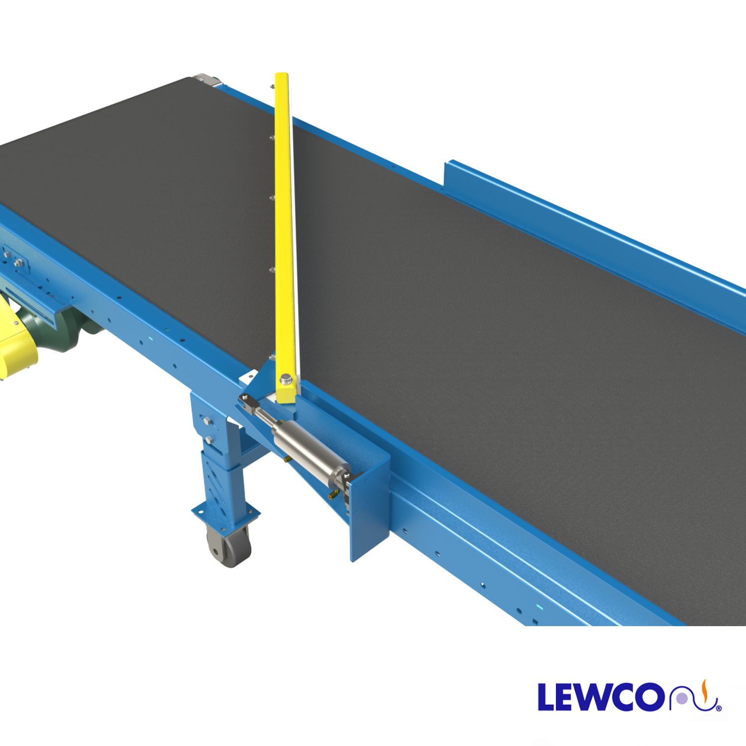 Belt Conveyor with Pneumatic Diverter Device Lewco Conveyors