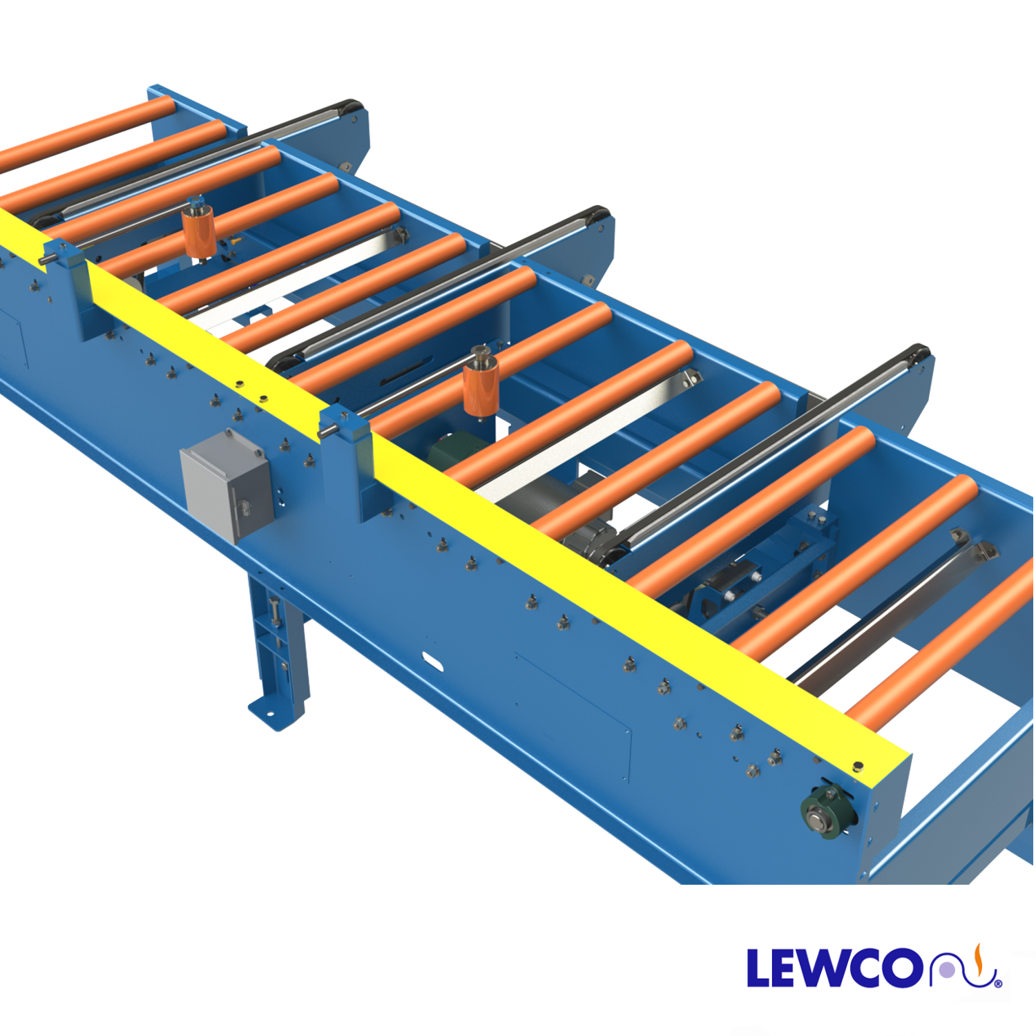 Belt Transfer Device with (3) Strands Power Twist Belts Lewco Conveyors