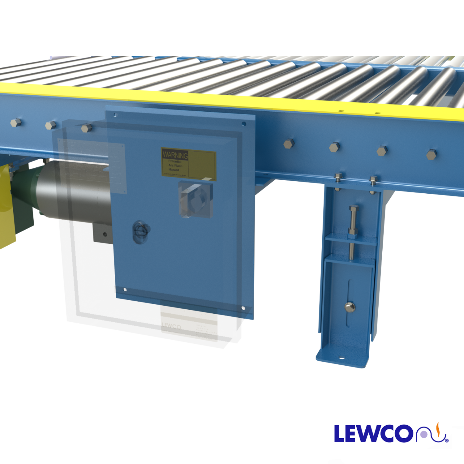 Chain Driven Live Roller Conveyor With Frame Mounted Motor Control