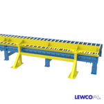 Chain Driven Live Roller Conveyor with Heavy Duty Floor Mounted Guardrail on Chainbox Side