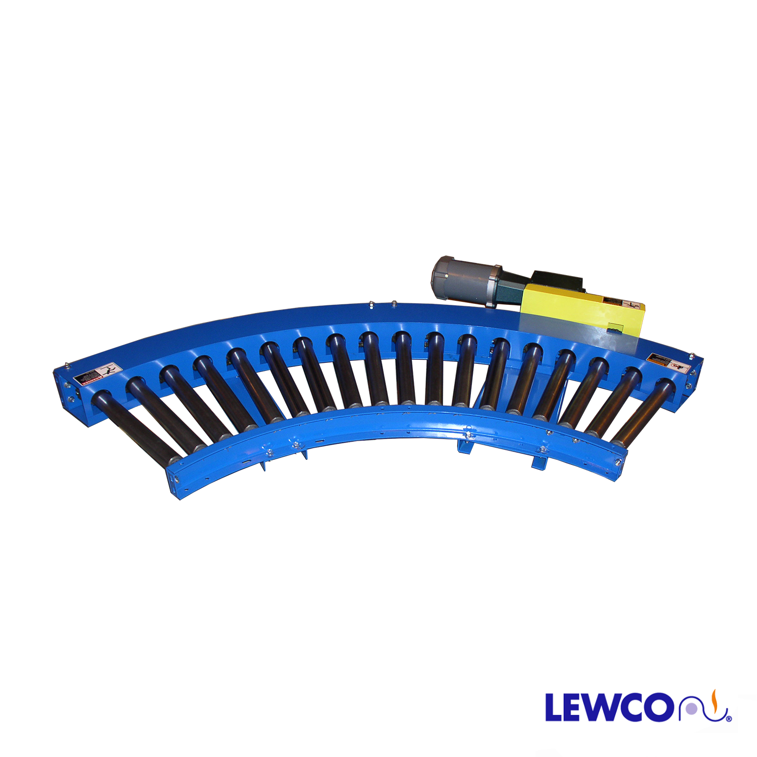 Chain Driven Live Roller Curve with Straight Rollers Lewco Conveyors