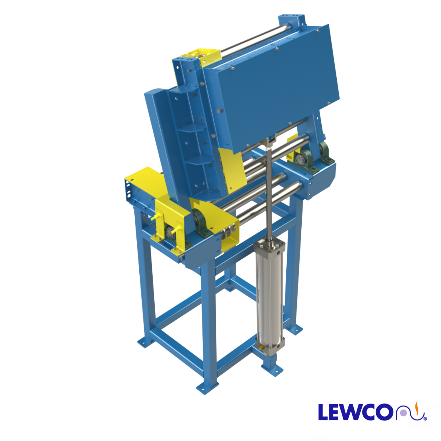 Chain Driven Live Roller Hinge Gate Conveyor, Pneumatic Actuated