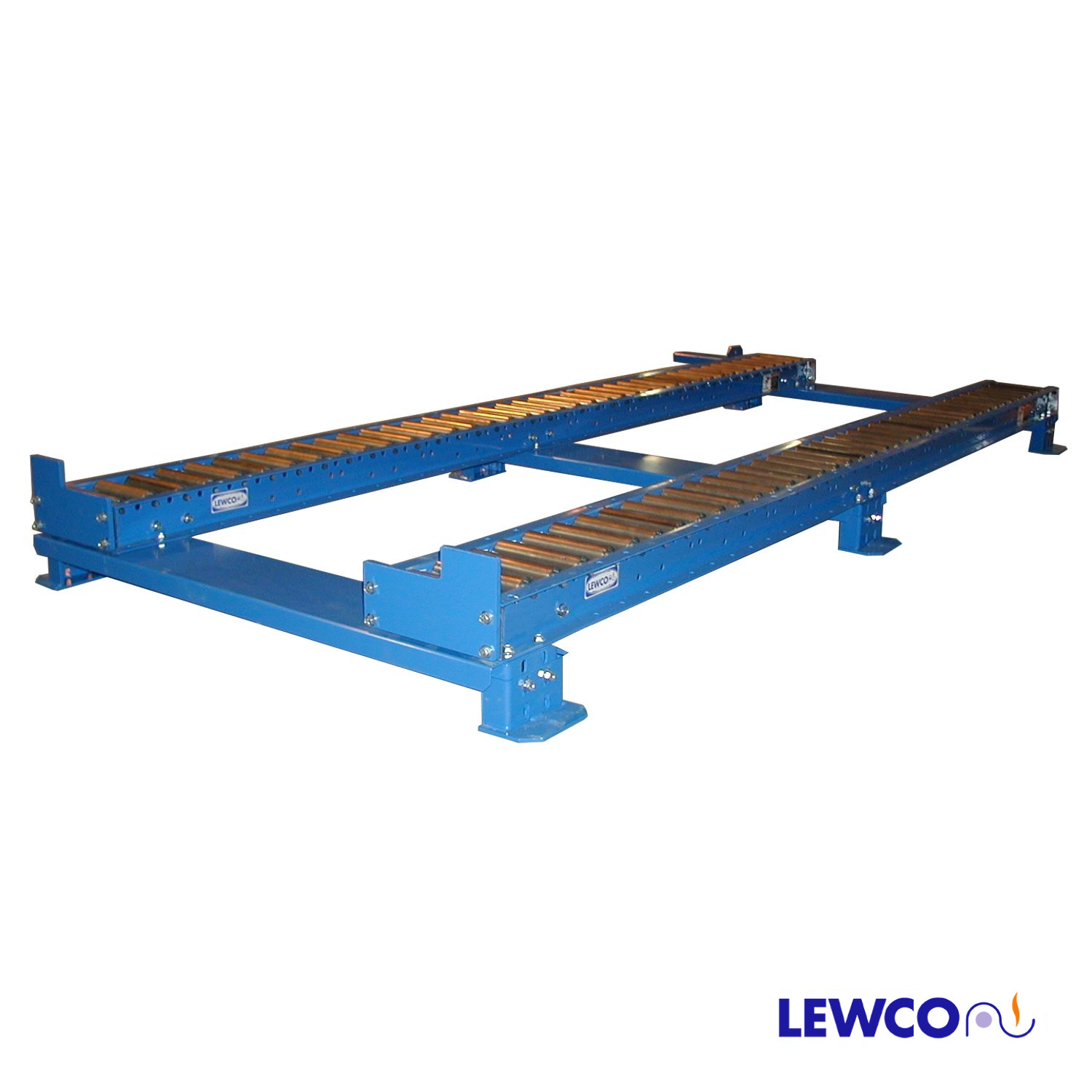 Dual Lane Gravity Conveyor with 1.9″ Diameter Rollers – Lewco Conveyors