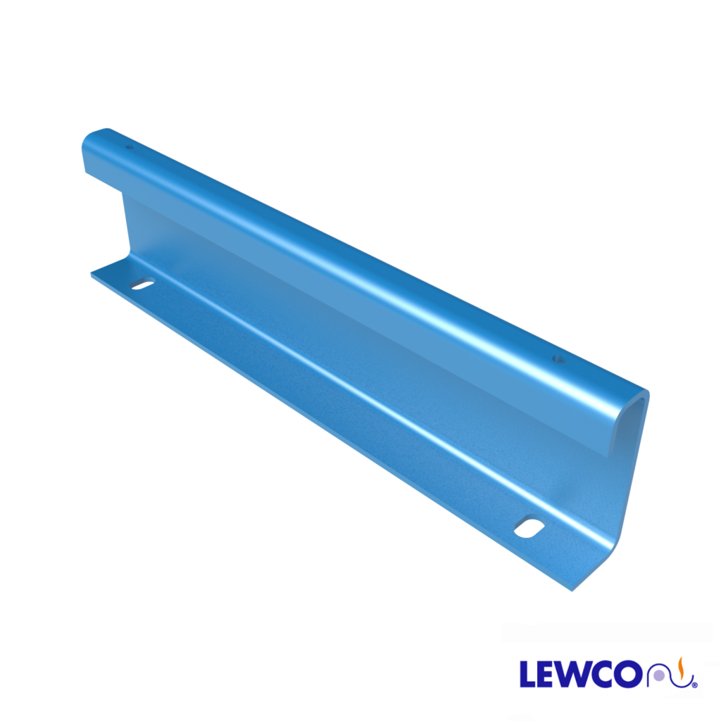 Model GFS08 channel guardrail can be used to guide product on a gravity or powered conveyor line.