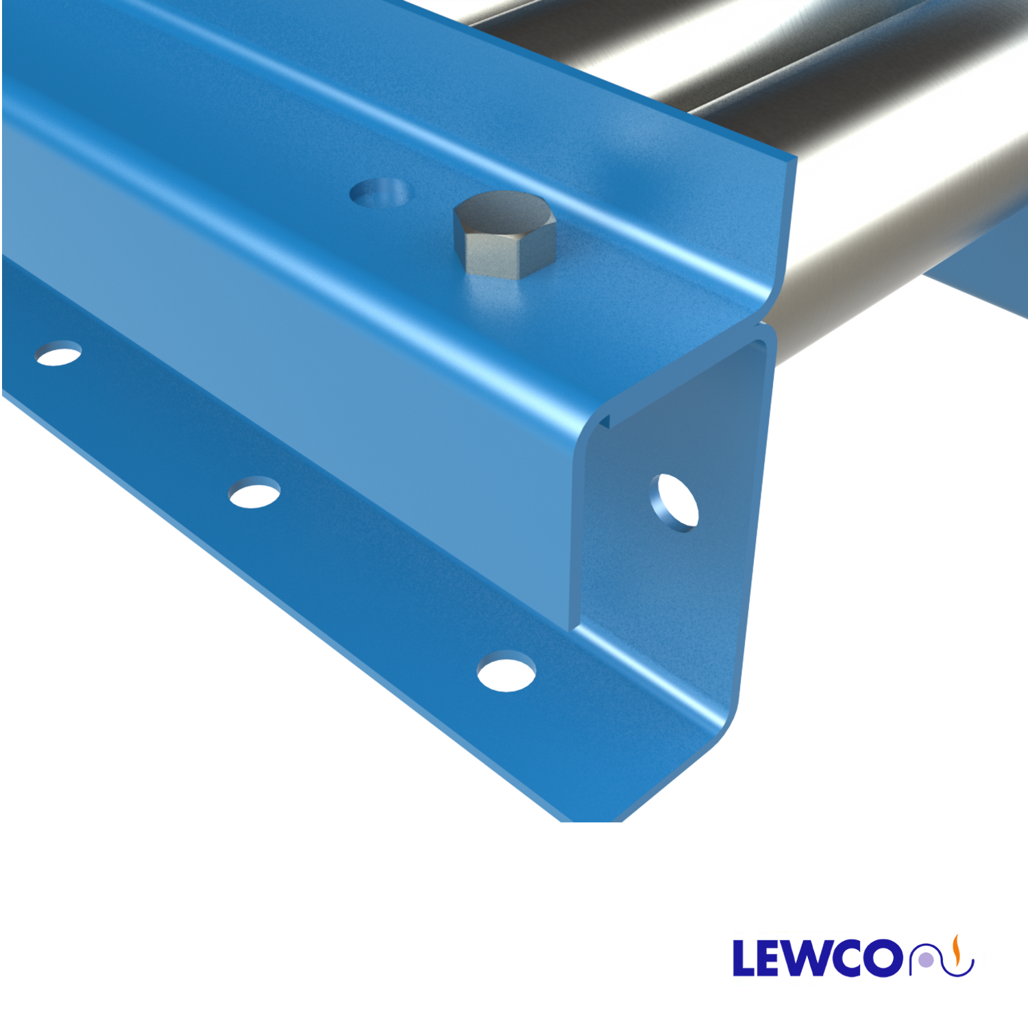 Gravity Roller Conveyor with Combination Guardrail and Axle Cover Edge