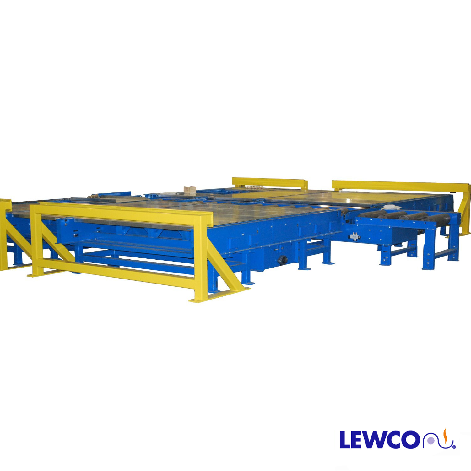 Heavy Duty Multi-Strand Chain Conveyor with Floor Stops – Lewco Conveyors