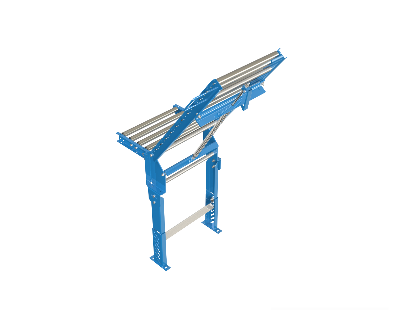 Model HS1418 spring assisted hinged gate provides an opening for convenient access to either side of a conveyor line. Low maintenance design, can be easily adjusted to lift with a minimal amount of effort.