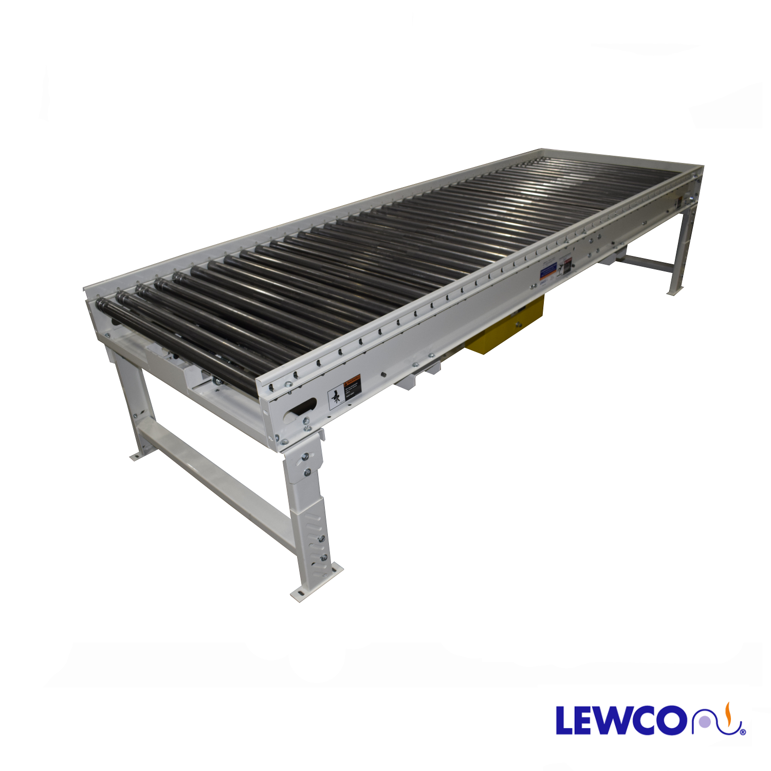 Medium Duty Belt Driven Live Roller Conveyor with End Stop and