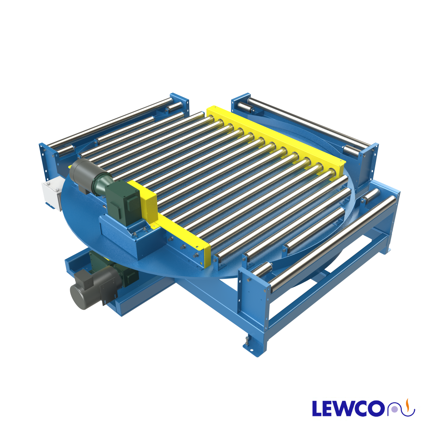Powered 360 degree Rotation Turntable with Roller Conveyor – Lewco ...