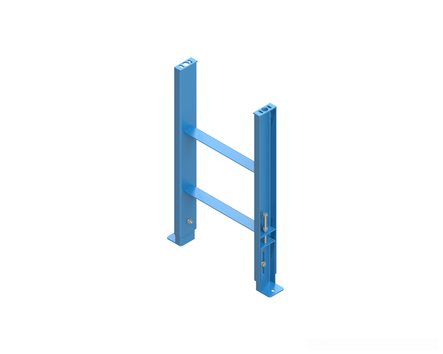 SPJ4 model heavy duty, formed channel, stationary jack bolt style floor supports are easily adjusted and anchored. These supports feature a fixed top plate for applications requiring the movement of heavy loads.