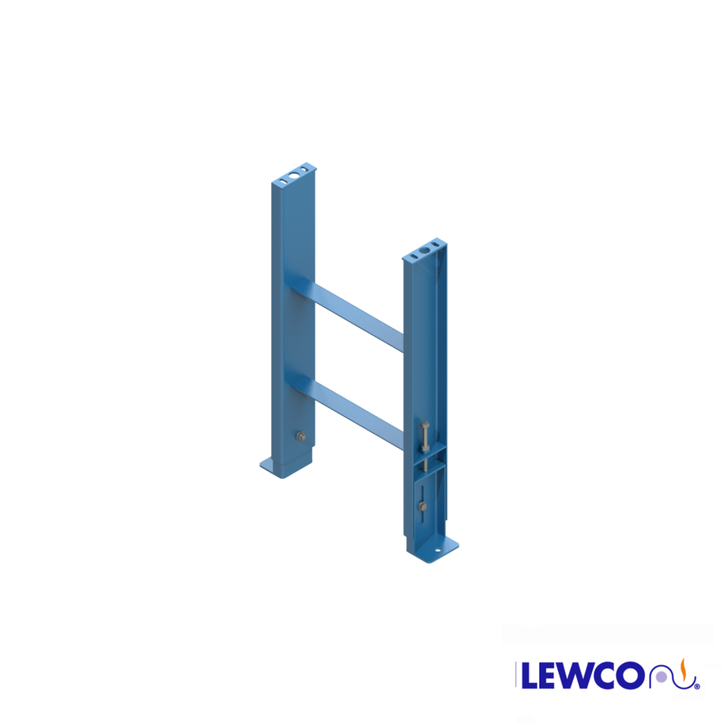 SPJ5 model heavy duty, formed channel, stationary jack bolt style floor supports are easily adjusted and anchored. These supports feature a fixed top plate for applications requiring the movement of heavy loads.