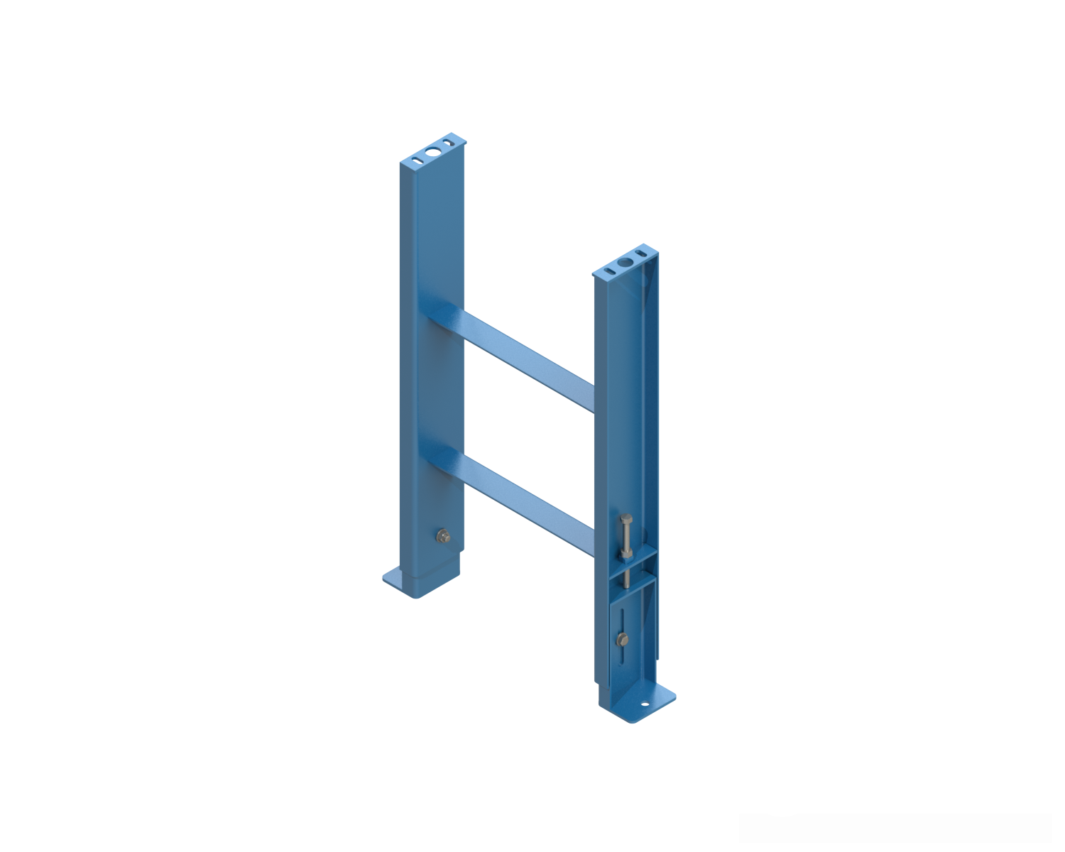 SPJ5 model heavy duty, formed channel, stationary jack bolt style floor supports are easily adjusted and anchored. These supports feature a fixed top plate for applications requiring the movement of heavy loads.