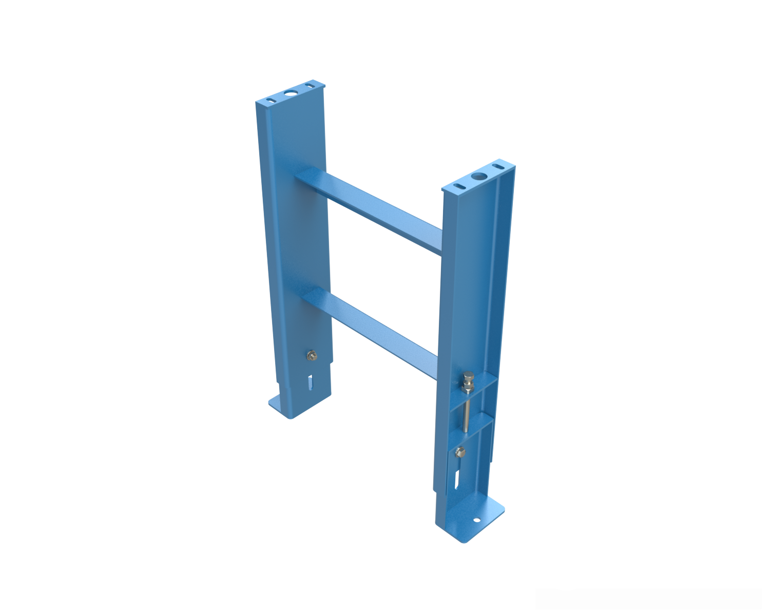 SPJ6 model heavy duty, formed channel, stationary jack bolt style floor supports are easily adjusted and anchored. These supports feature a fixed top plate for applications requiring the movement of heavy loads.