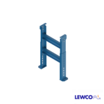 SPS model heavy duty, structural steel, stationary ”H” style floor supports are easily adjusted and anchored. These supports feature a top pivot plate for applications requiring the conveyor to be set on an angle.