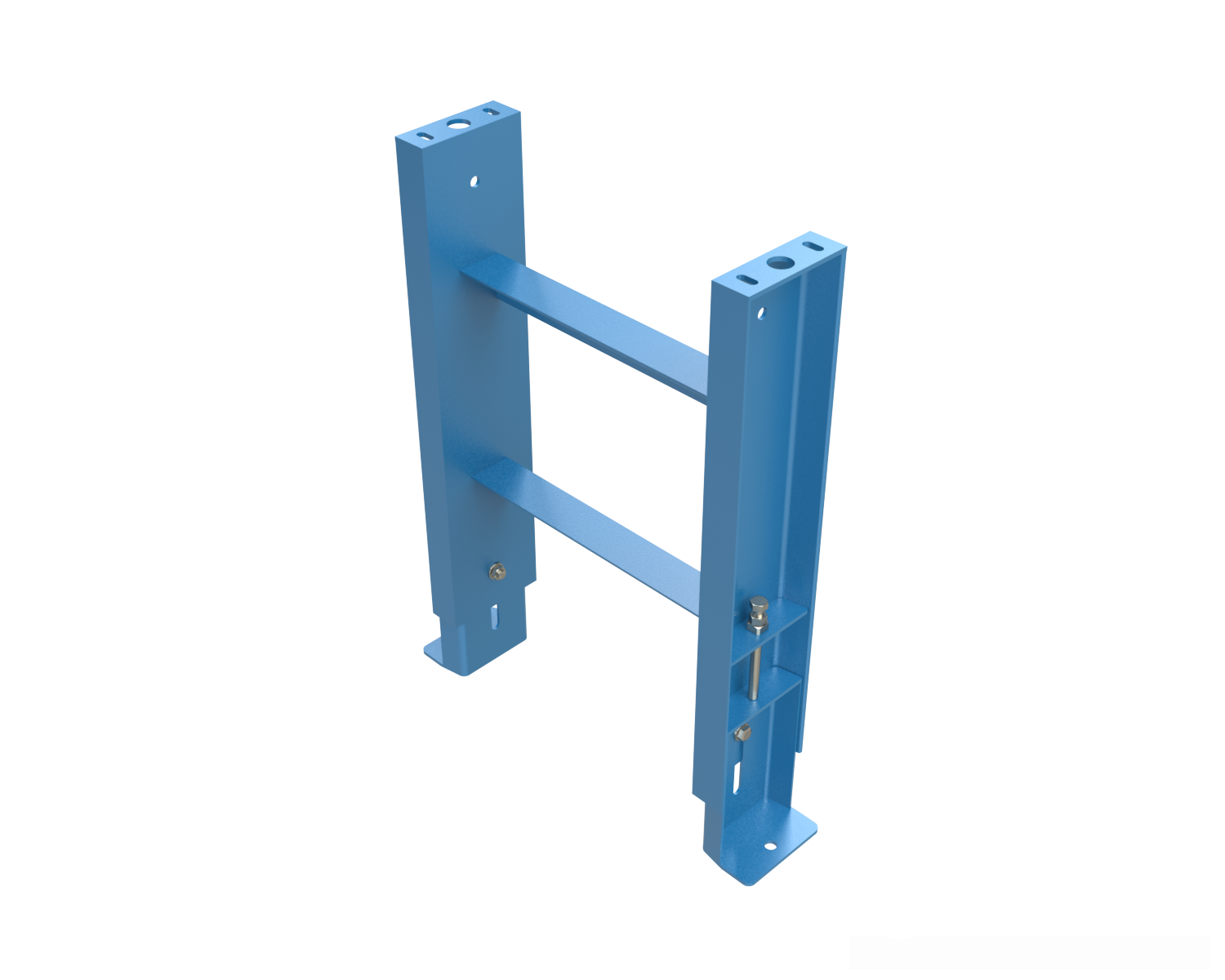 SPSJ6 model heavy duty, structural steel, stationary jack bolt style floor supports are easily adjusted and anchored. These supports feature a fixed top pivot plate for applications requiring the movement of heavy loads.