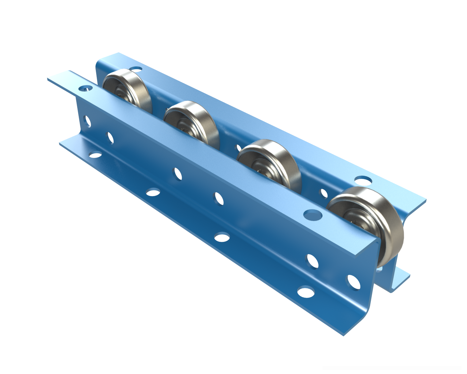 Wheel Rail Conveyors provide an economical means of conveying products in flow racks and other gravity applications. WRA can be utilized as a medium duty pallet rail. The opposing channels offer a sturdy configuration to cover longer spans.