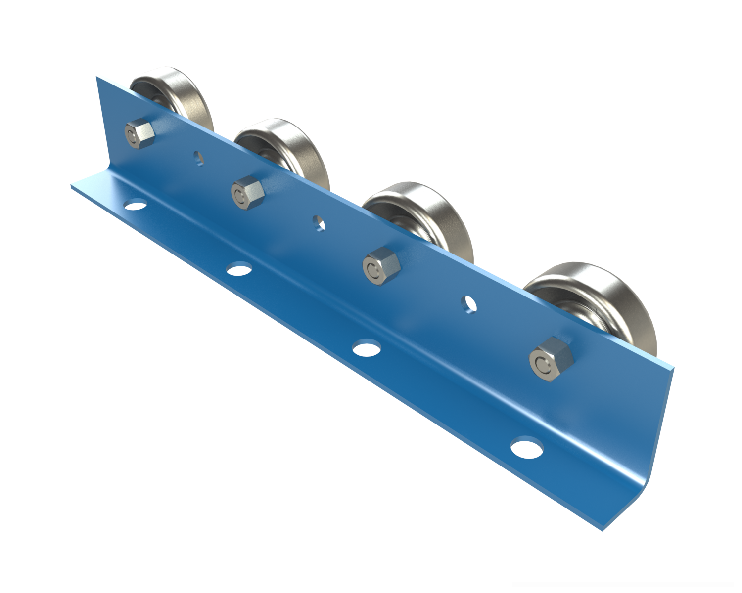 Wheel Rail Conveyors provide an economical means of conveying products in flow racks and other gravity applications. WRD is a light duty rail that can be utilized as a tote, box, or carton rail. The angle frames are also ideal for floor mounted applications.