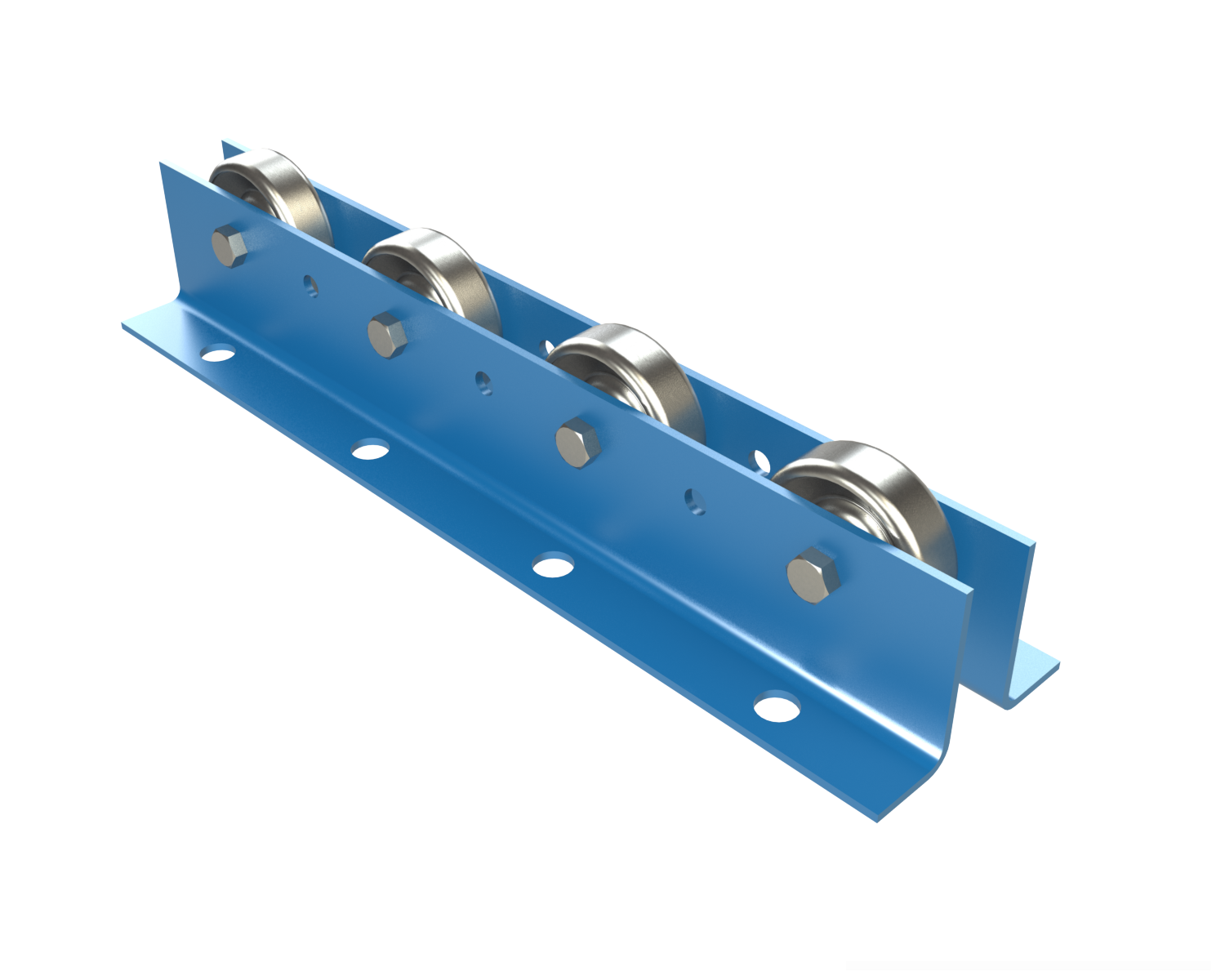 Wheel Rail Conveyors provide an economical means of conveying products in flow racks and other gravity applications. WRF is a heavy duty rail that can be utilized as a tote, box, or carton rail. The angle frames are also ideal for floor mounted applications, while opposing angles offer a sturdy configuration to cover longer spans.