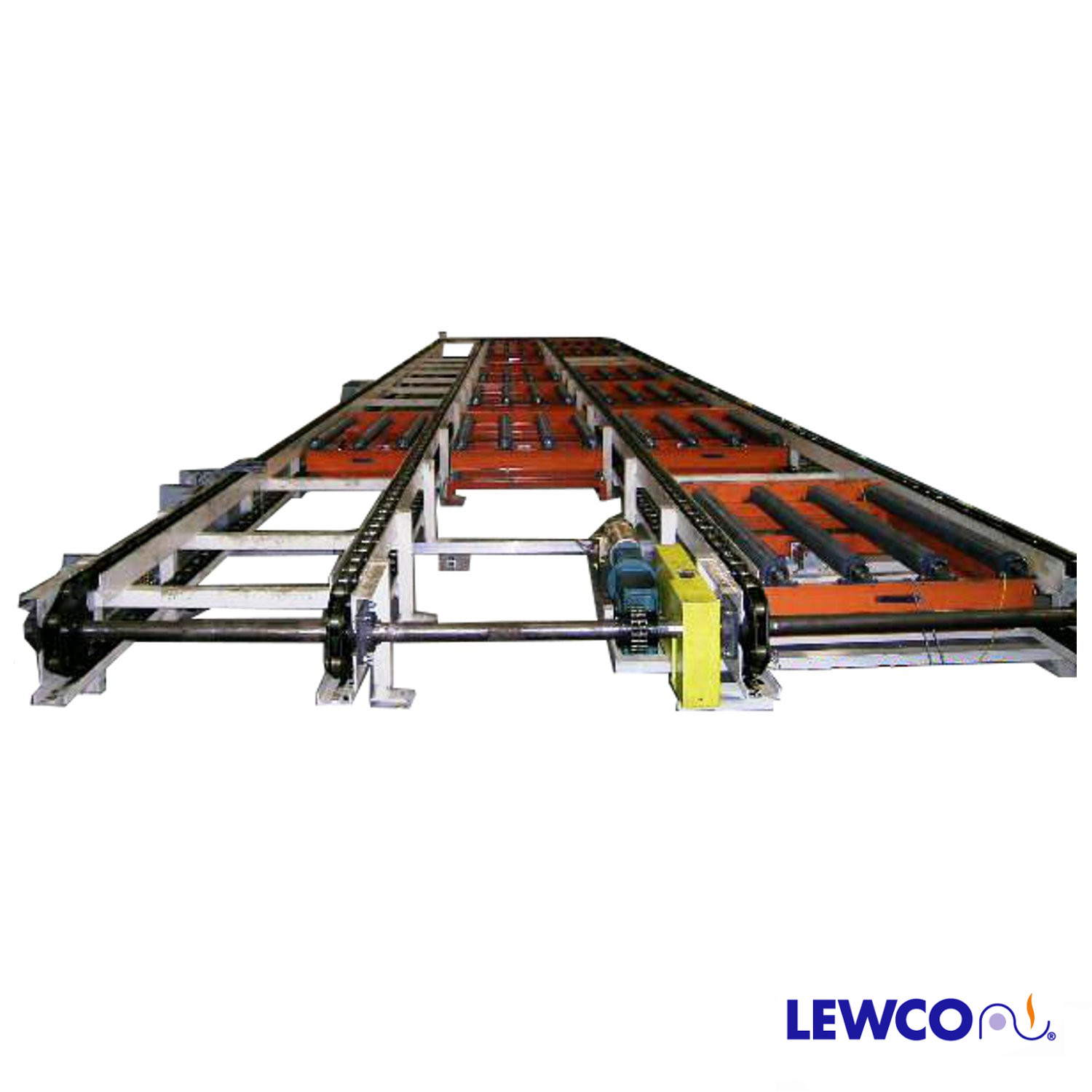 Zoned Dual Lane Chain Conveyor Lewco Conveyors