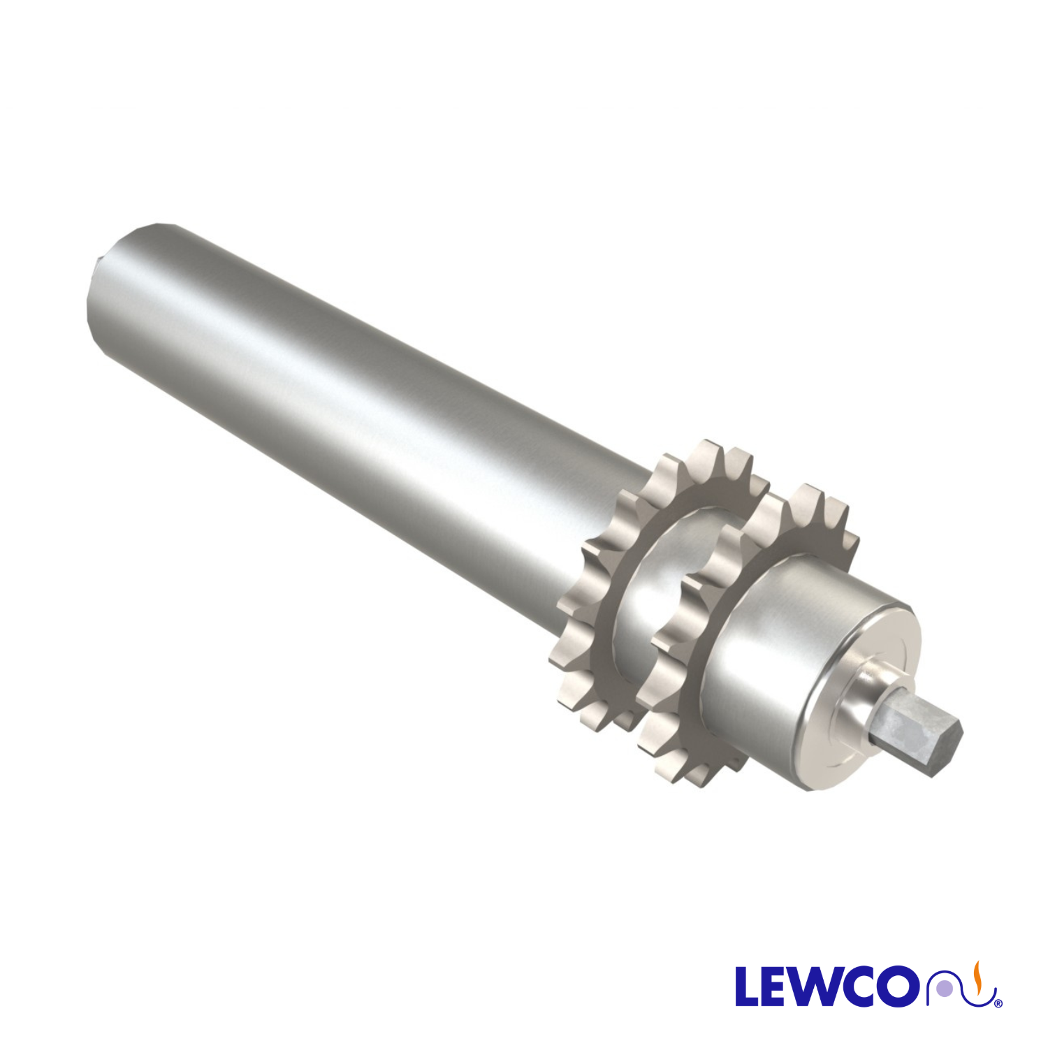 Model: R2607S – Sprocketed Roller, 2.6″ DIA. x 7 GA. - Lewco Conveyors