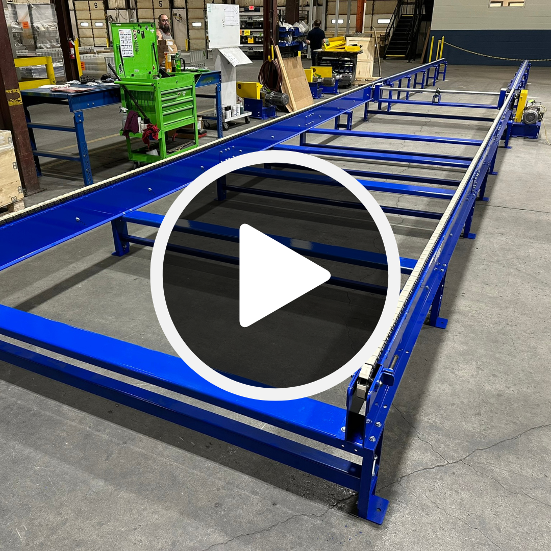 Chain Conveyor with Zinc-Plated Skate Wheels & 16B-G1 Non-Marring Chain (3,500 lb Capacity)