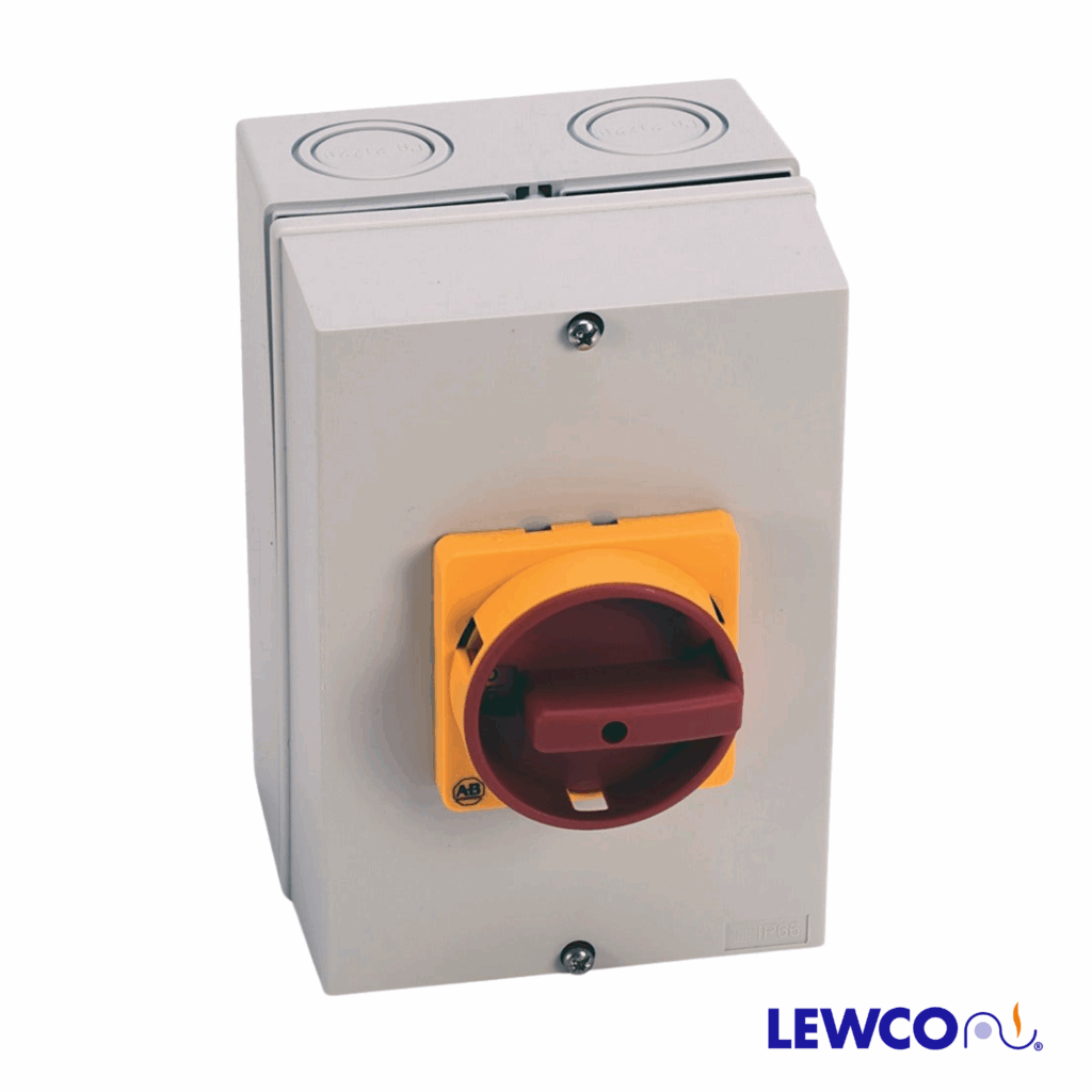 The Motor Disconnect provides a lock out point at the motor, and a convenient access point for wiring during installation. This should not be used to start and stop the motor. It is not for use as overload protection.