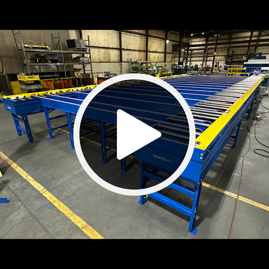 Powered Roller Conveyor with PowerTwist Transfer Belt Pop-Ups